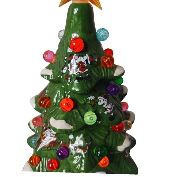 Disney Parks Ceramic Christmas Tree Figurine With Mickey & Friends Light-Up - Picture 7 of 12